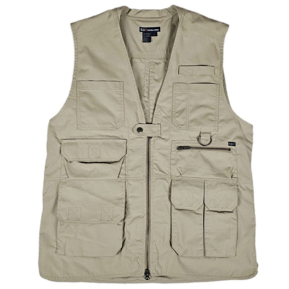 5.11 Tactical Pro Series Utility Vest 80008 Mens Large Tan Cargo Outdoor EUC